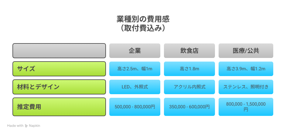 看板お費用比較図解イラスト