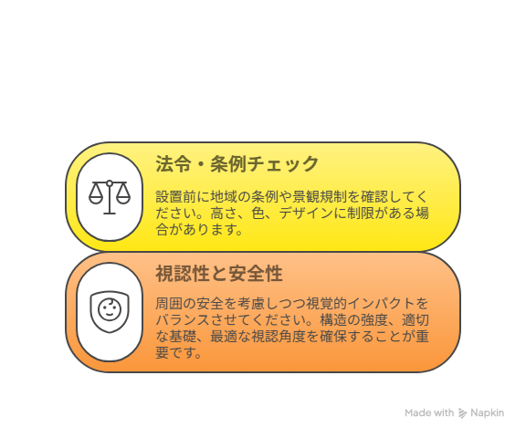 看板の条例確認のイラスト
